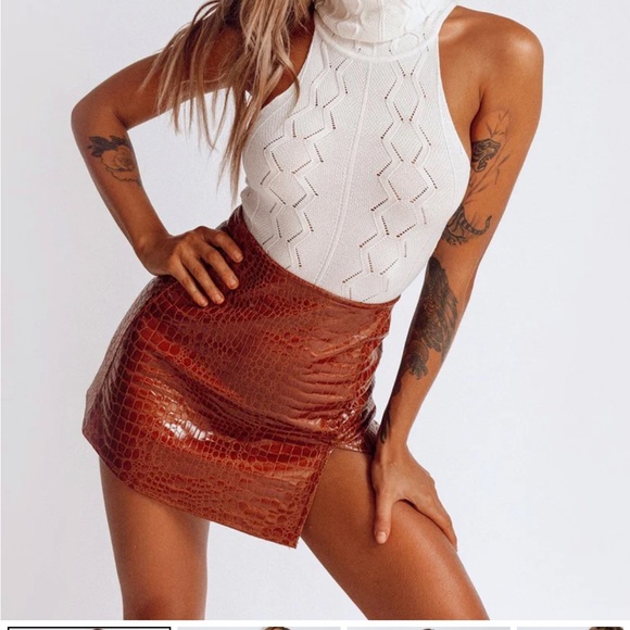 Mini Skirt Brown Croc - Picture 2 of 9